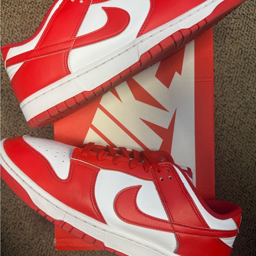 Nike Dunk Low St Johns - Red and White Athletic Shoes